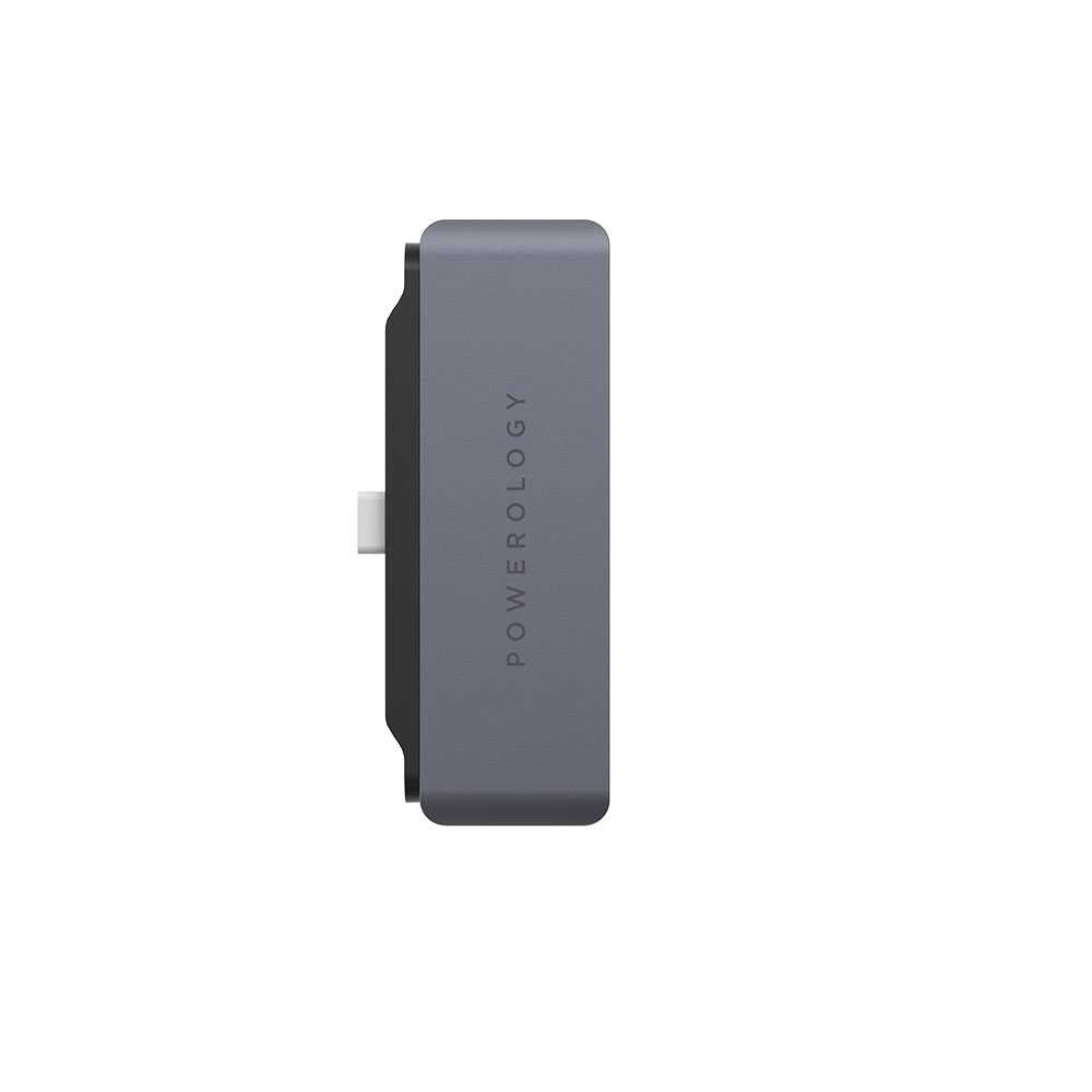 Powerology 4 in  USB-C Hub with , 3.5mm Aux Port