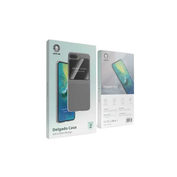Green Samsung Z-Flip5 Delgado Clear Case (Ultra-Slim Design)