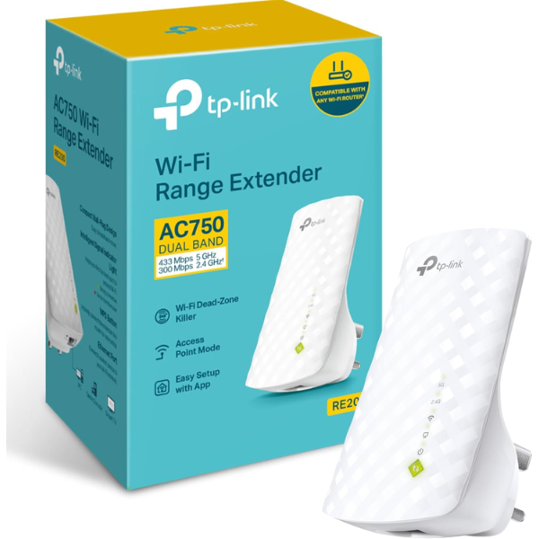 TP-Link | RE200 AC750 Universal Dual Band Range Extender, Broadband/Wi-Fi Extender