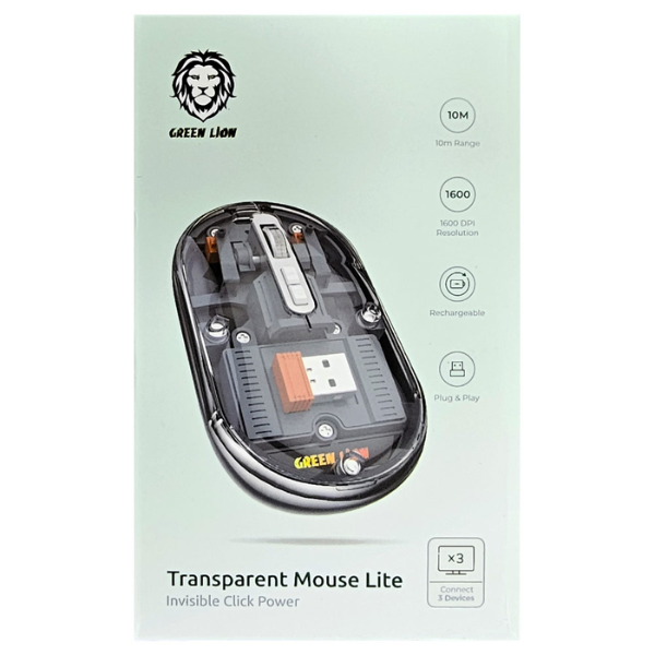 Green Lion Transparent Mouse Lite (DPI 1600)