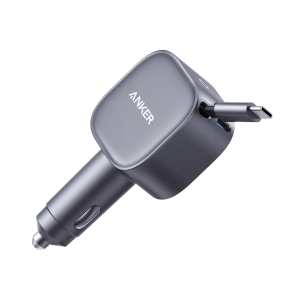 Anker 2-in-1 Nano 75W Car Charger with Retractable Built-in Cable (USB-C)